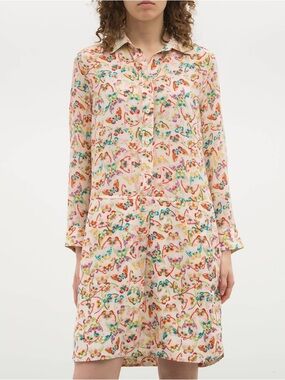 ZADIG & VOLTAIRE rubis butterfly silk long sleeve dress multicolor small